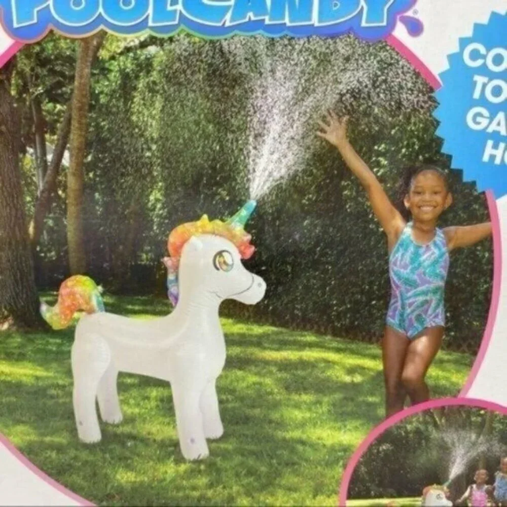 Pool Candy Unicorn Sprinkler Inflatable NEW